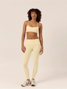 CSB FORM Foldover Leggings in butter Yellow